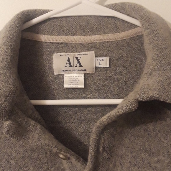 Armani exchange large 55% wool grey sweater - Picture 2 of 3